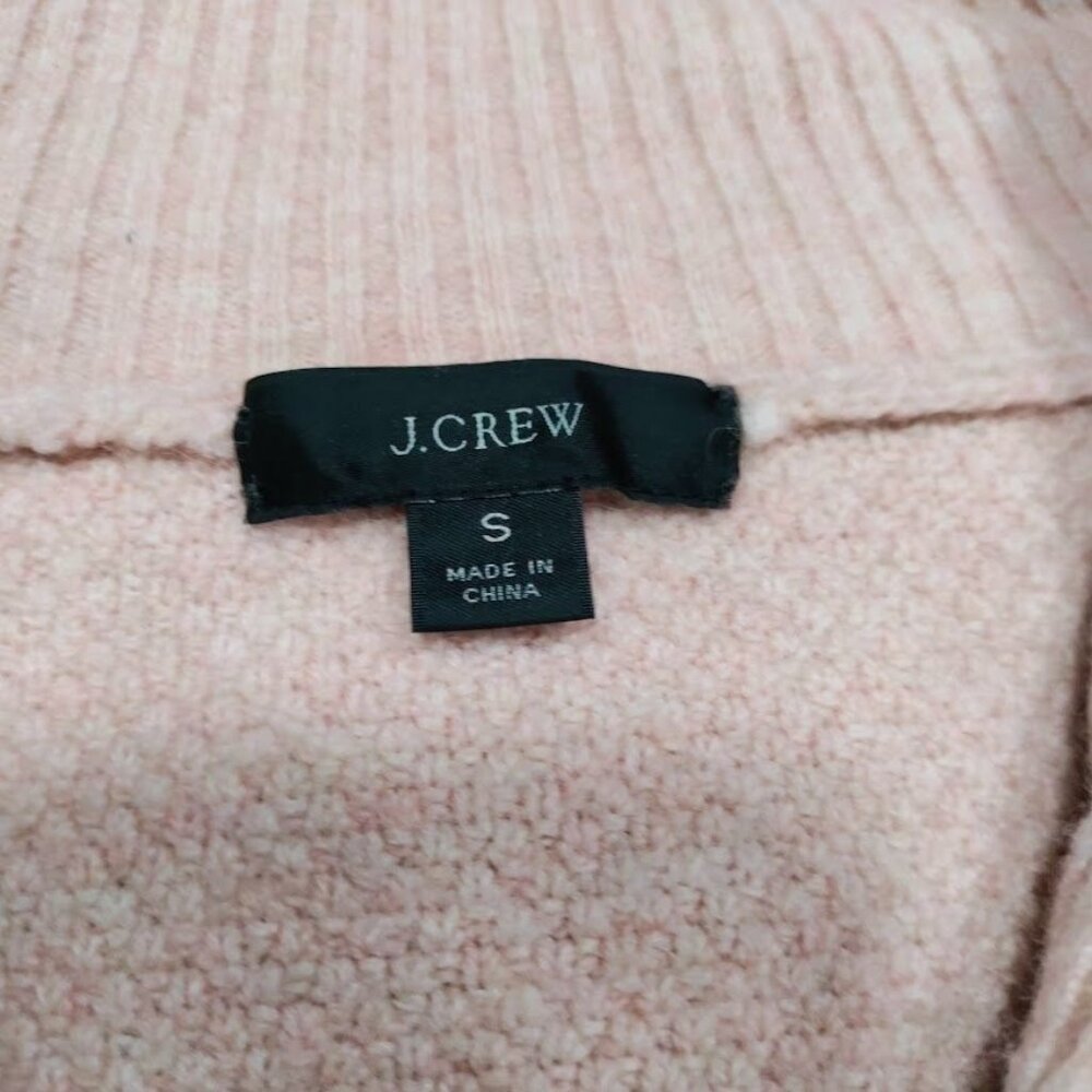 J.Crew Alpaca Wool Blend Women Small Cable-Knit Half-Zip Pullover Sweater Blush - Picture 3 of 5